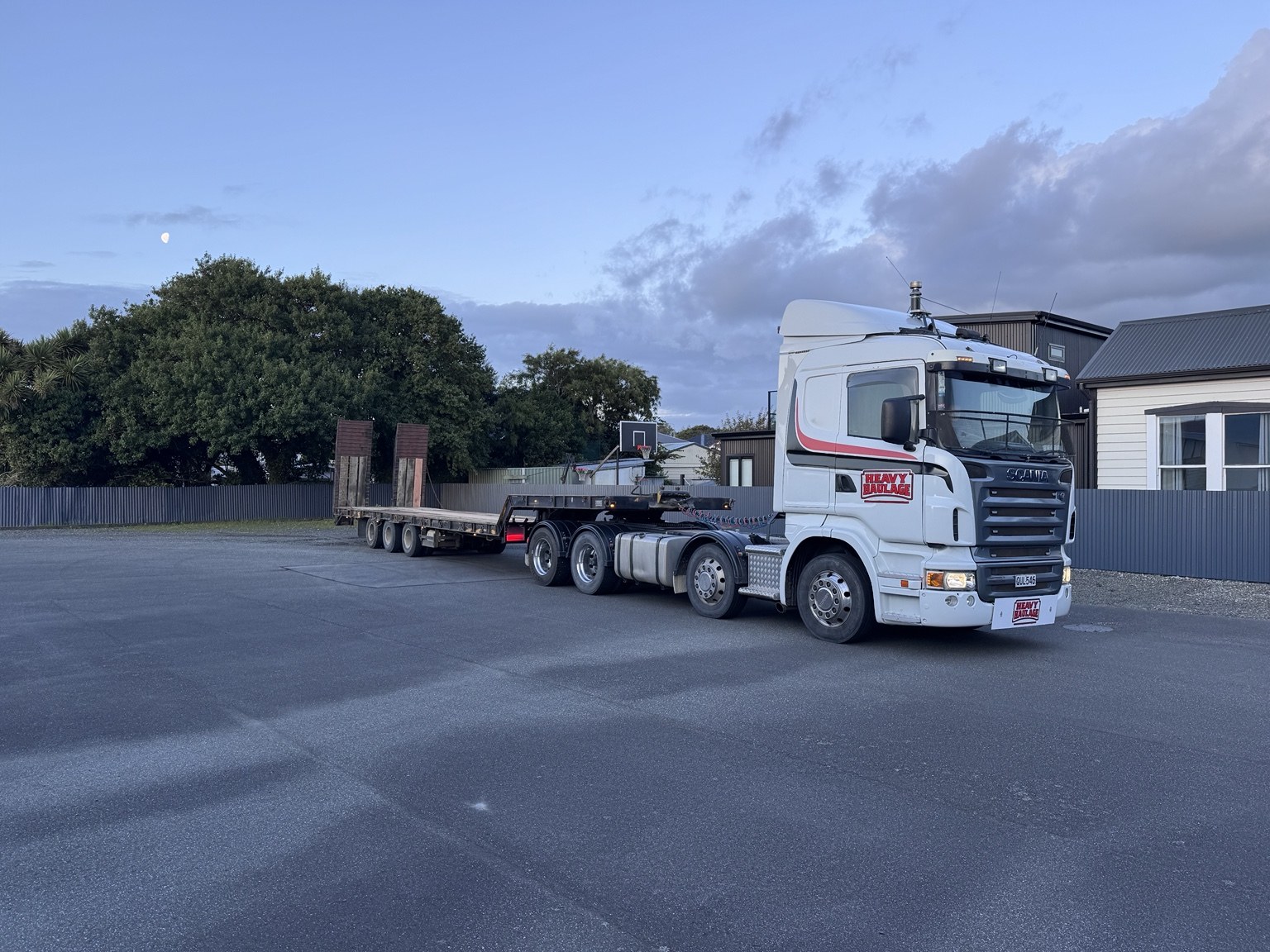 Heavy Haulage truck parked with trailer